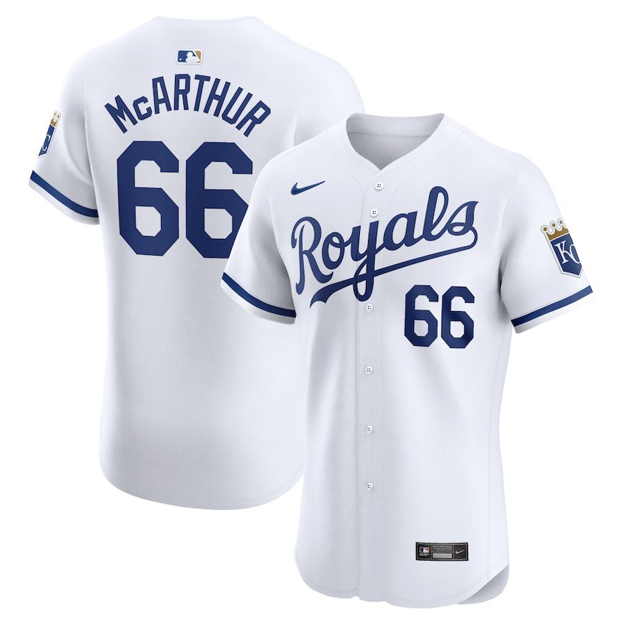 Men Kansas City Royals 66 James Macarthur Nike White Home Elite Player MLB Jersey